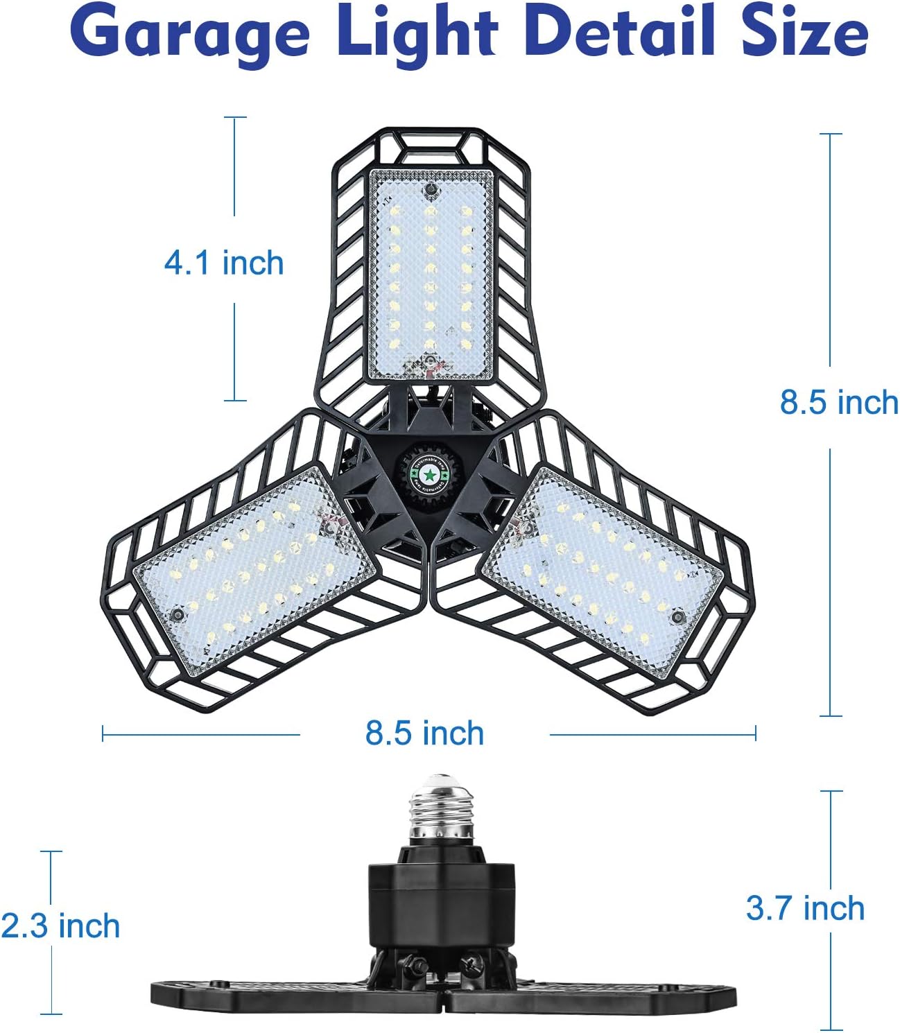 NATHOME led Garage Light bulb,72 LED(60w Equivalent),5000K Daylight/E26 Base AC110V CRI80+/deformable Garage leaf Light,Indoor LED light for Garage Lighting,attic/basement/shop Light (Eqv 60W 5000K)
