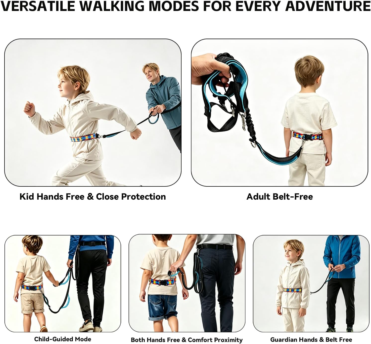 Autism Harness Toddler Leash with Waist Belt for Kids Age 3-12