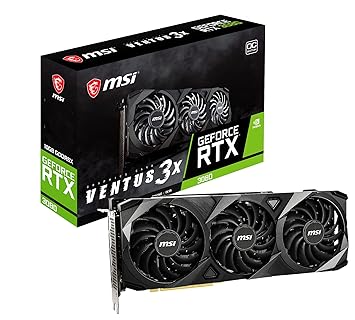 MSI Gaming GeForce RTX 3080 LHR 10GB GDRR6X 320-Bit HDMI/DP Nvlink Torx Fan 3 Ampere Architecture OC Graphics Card (RTX 3080 Ventus 3X 10G OC LHR)