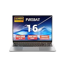 FIREBAT Computer portatile 16 pollici, Ryzen 7 H 255 (migliore di 7735HS, 7730U, 7430U), fino a 4,9 GHz, 16 GB di RAM a 5600 MHz, SSD da 512 GB, 2560 x 1600 QHD,WiFi 6, BT 5.2, grigio【U6B H 255】