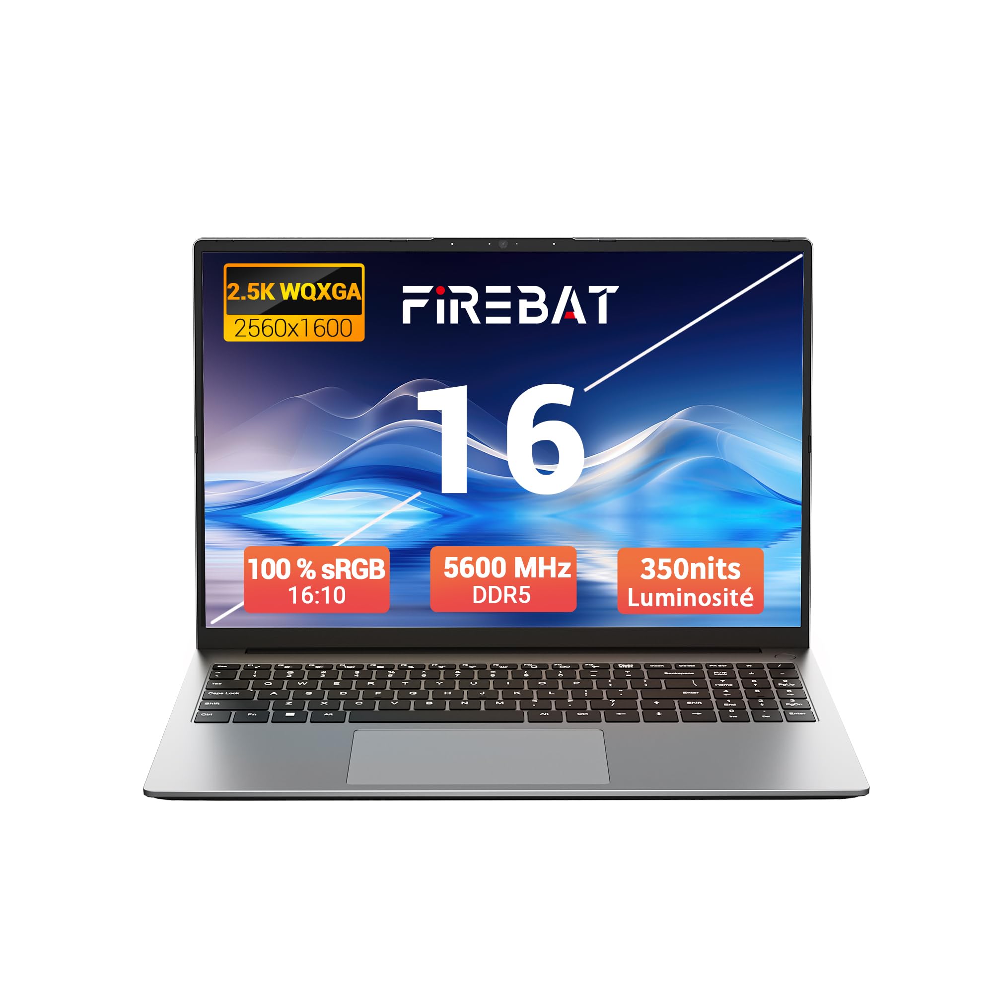 Portátil para Juegos de 16 Pulgadas, Ryzen 7 H 255 (Superior a 7735HS/7730U/7430U), hasta 4,9 GHz, 16 GB de RAM a 5600 MHz, SSD de 512 GB, 2560 x 1600 QHD, WiFi 6, BT 5.2, Gris【U6B H 255】