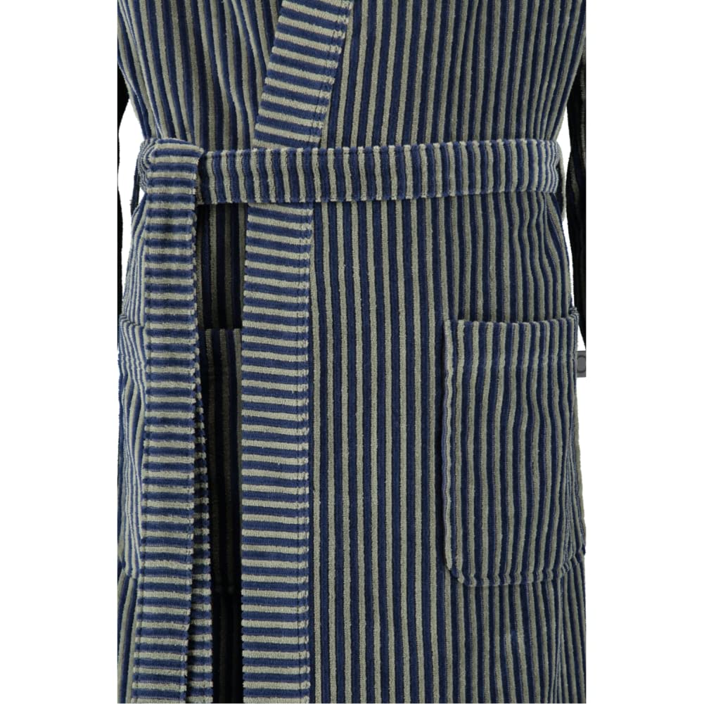 Cawö Herren-Kimono Extraleicht 4854 Farbe blau-field Größe 58 Morgenmantel Männer-Bademantel