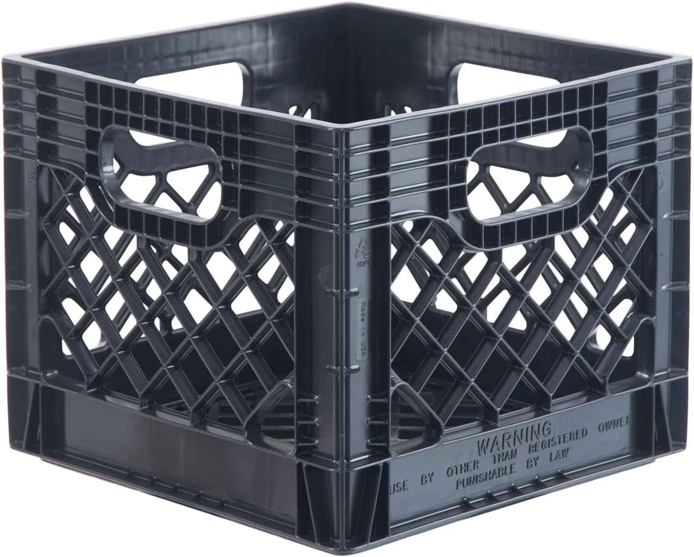 Hudson Exchange 13 x 13 x 11" (16 Quart, 1 Pack) Mesh Commercial Grade Milk Crate Handled Storage Container Tote, Black