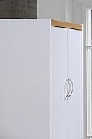 Vista 6 de Hodedah Despensa de cocina de 4 puertas con cuatro estantes, color blanco