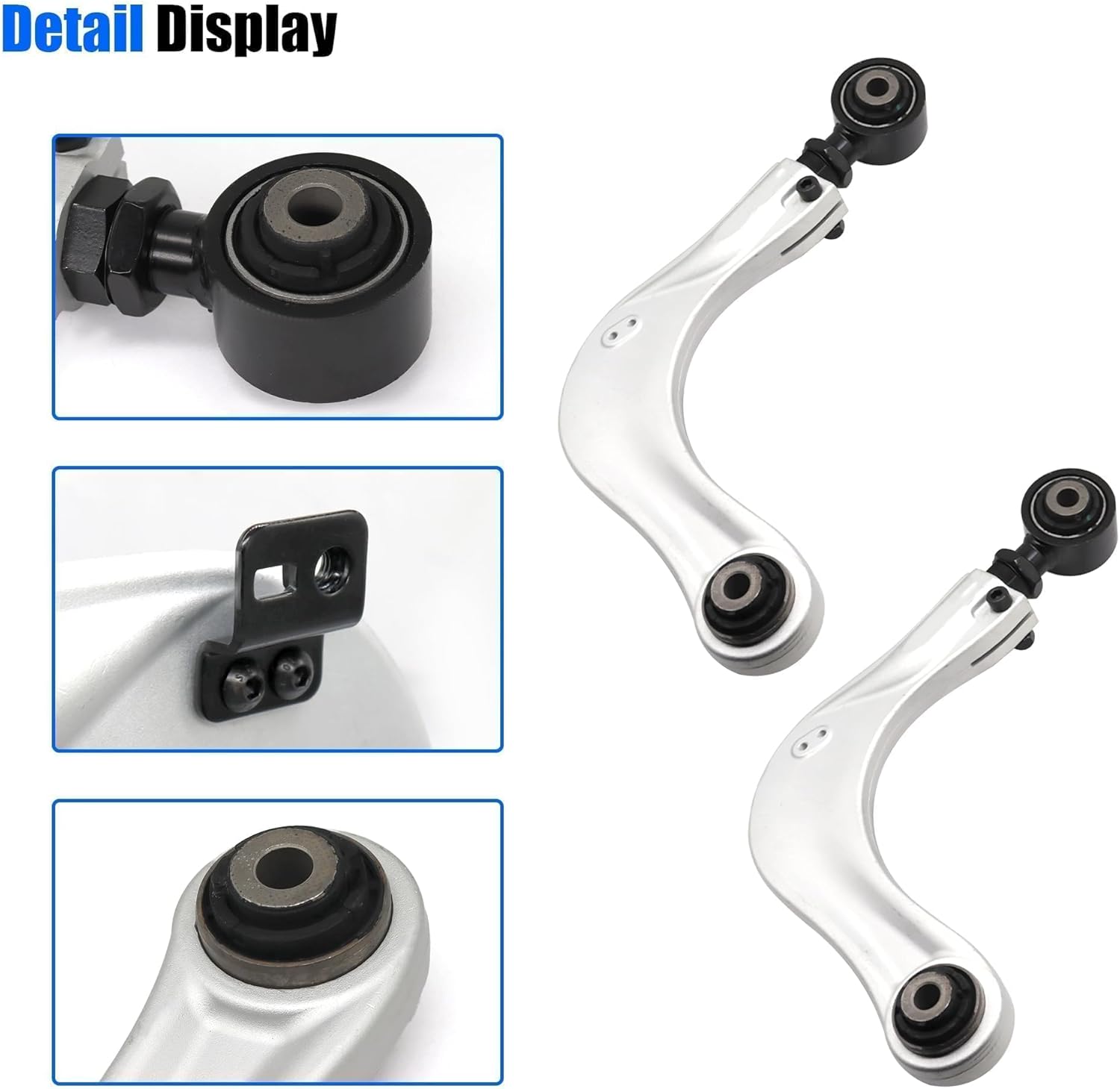 2 Pcs Rear Forged Alignment Camber Arms Pair Kit Adjustable Camber Arms Fit for 2016-2024 Honda Civic Accord CR-V Rear Forged Pair Left Right Adjustment Kit Silver Replace 67476 BP67476