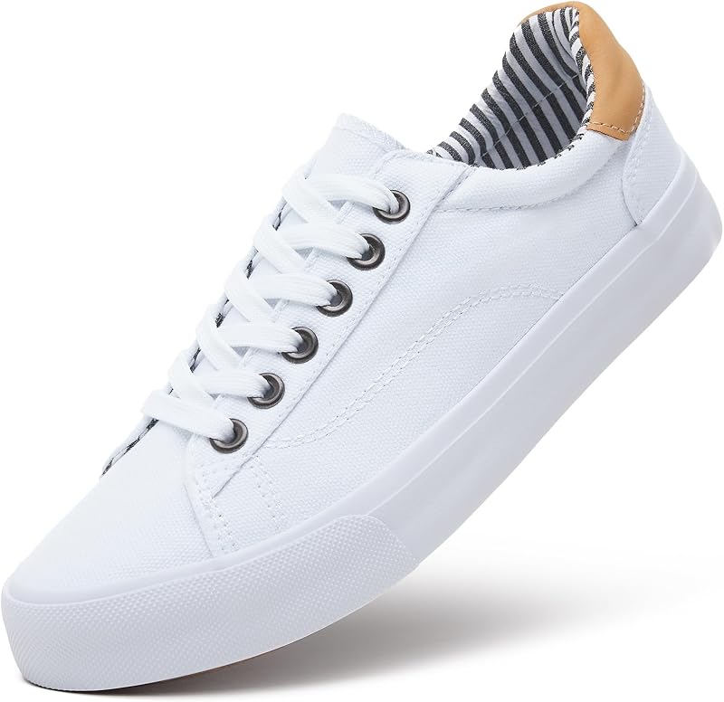 Tennis Shoes Womens Low Top Casual Shoes for Women, Lace Up Canvas Sneakers Comfortable Shoes for Women Walking Shoes