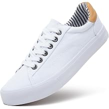 XRH Tennis Shoes Womens Low Top Casual Shoes for Women, Lace Up Canvas Sneakers Comfortable Shoes for Women Walking Shoes