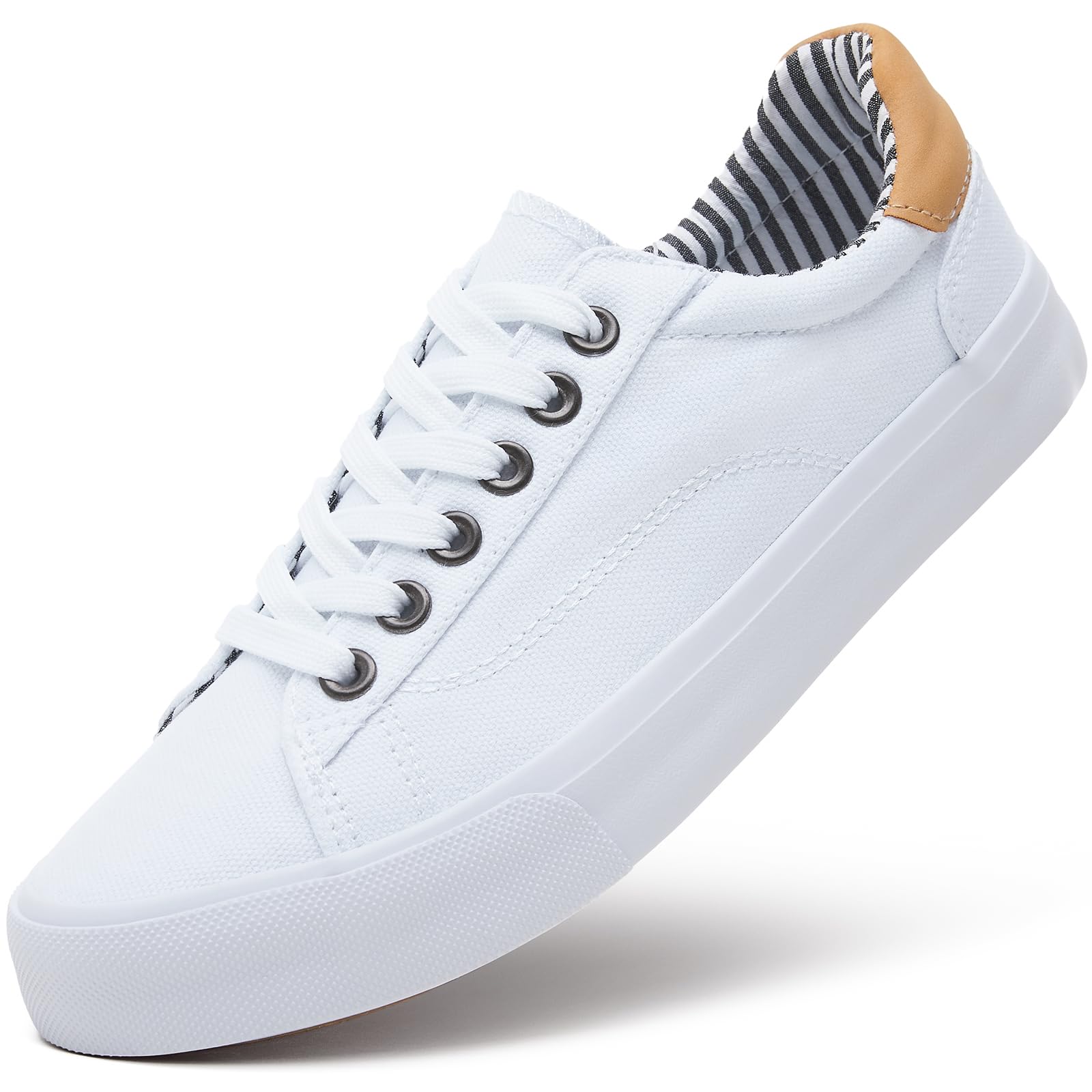 Tennis Shoes Womens Low Top Casual Shoes for Women, Lace Up Canvas Sneakers Comfortable S…
