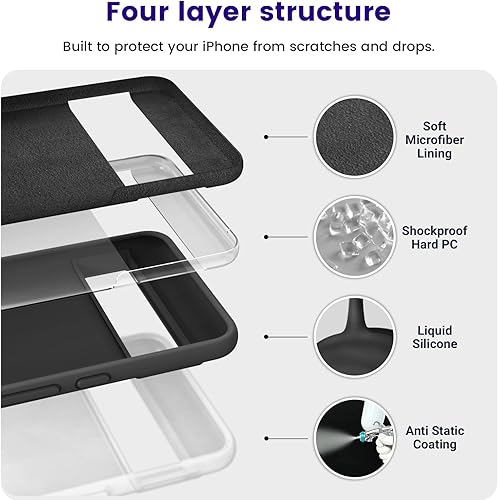 Miniatura 3 de OTOFLY Funda diseñada para Pixel 8 Pro, protección contra caídas de grado militar, forro de microfibra antiarañazos, funda delgada de silicona a