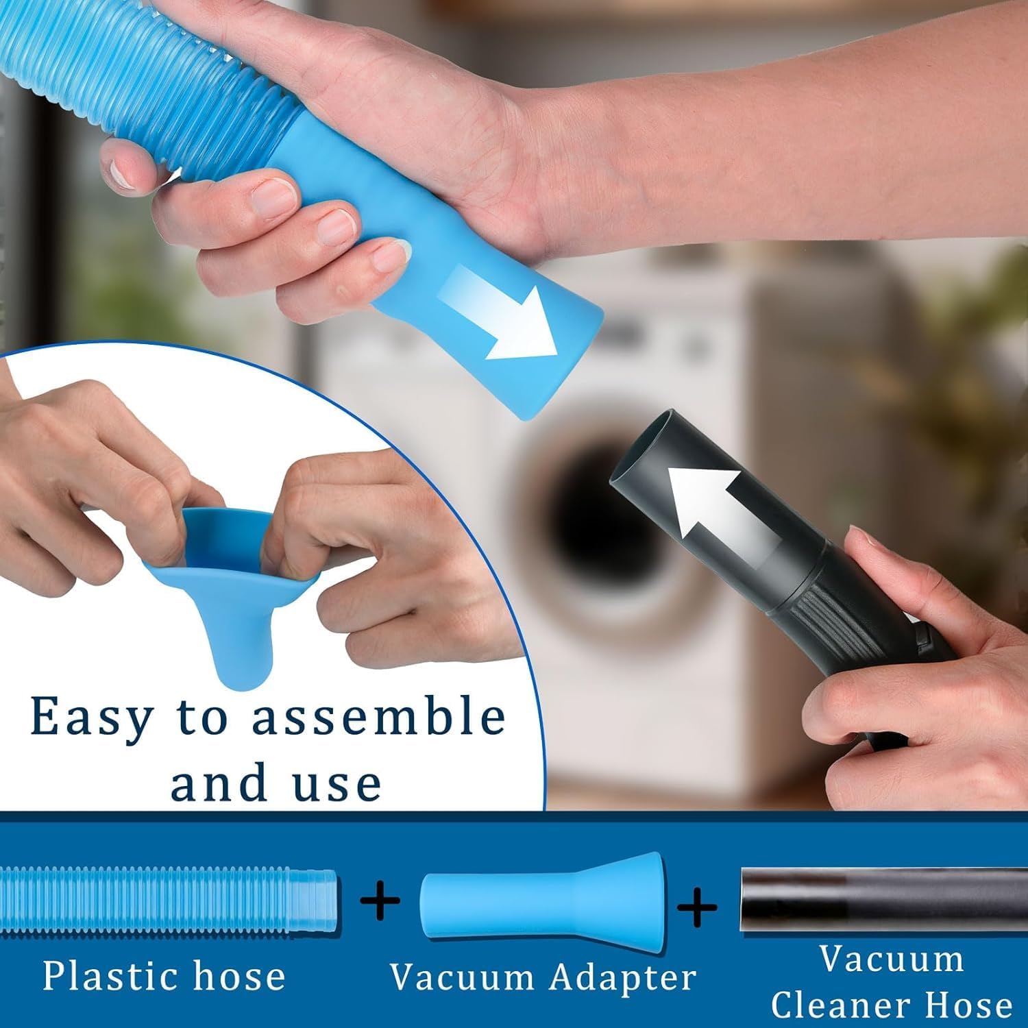 4 Pieces Dryer Vent Cleaner Kit with Dryer Vacuum Hose Attachment thumbnail