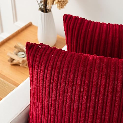 Miniatura 2 de Kevin Textile - Juego de 2 fundas de almohada de pana de terciopelo a rayas