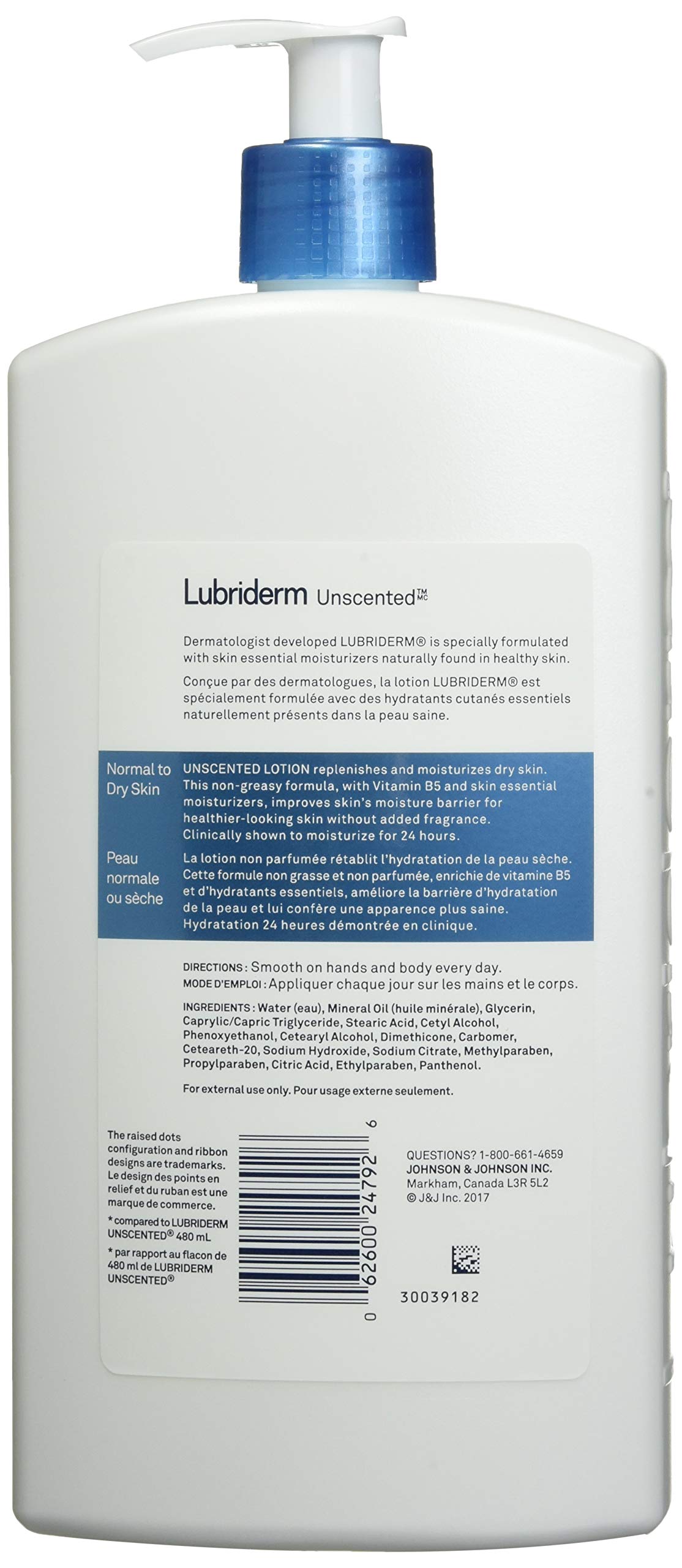 Lubriderm Unscented Moisture, Unscented, 710ml & Advanced Moisture