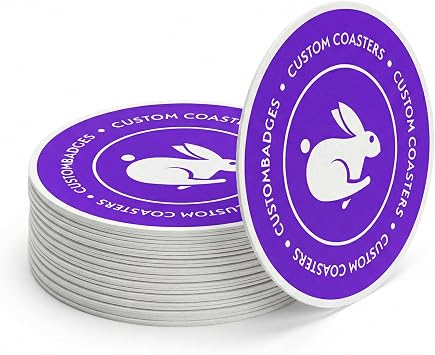 Custom Coasters - Personalized Pulpboard Coasters with Your Own Logo or Photo 10-1000 Pack 4 inch Round
