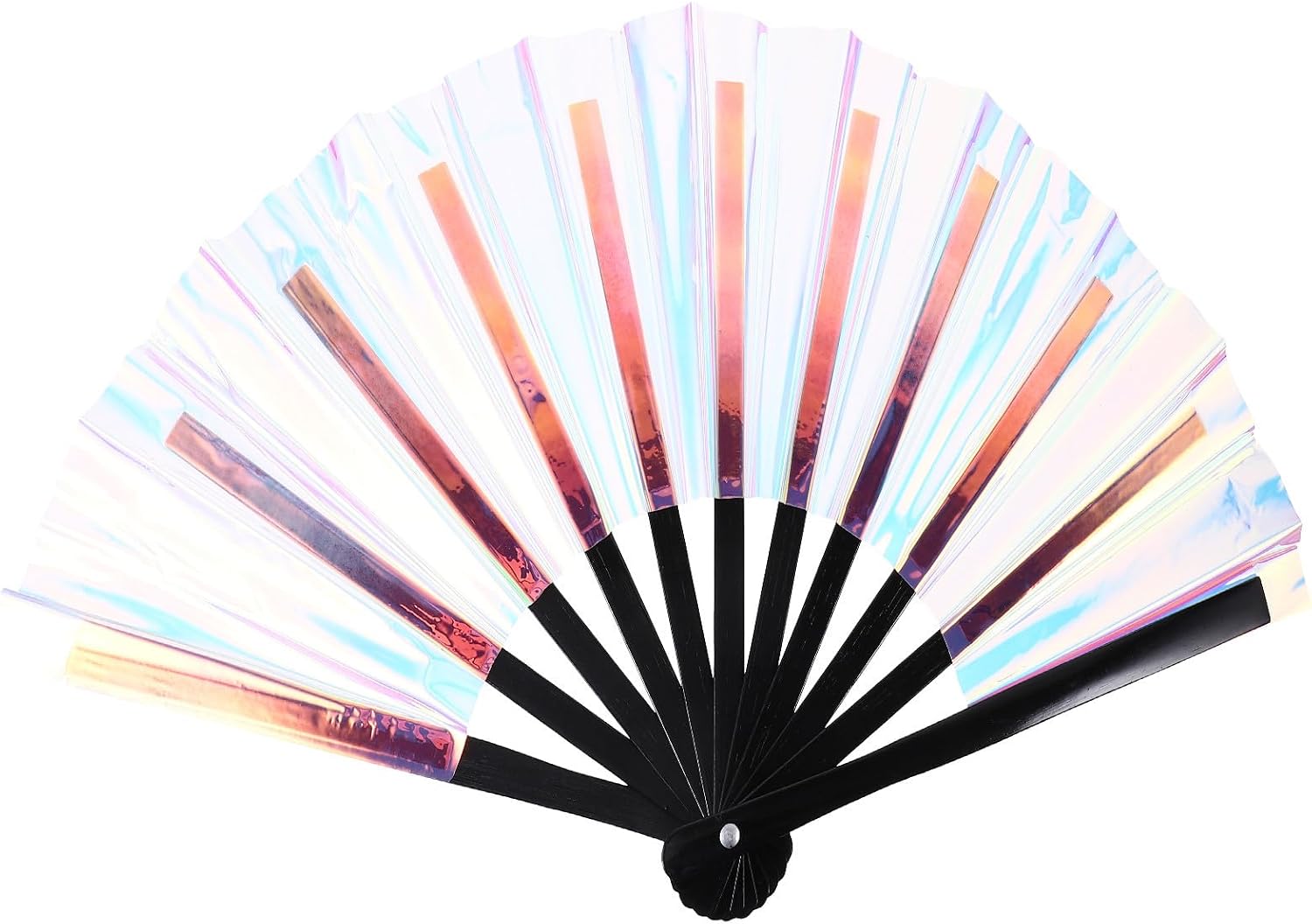Large Folding Hand Fan for Music Festivals and Dance Performances, Lightweight PVC and Material, Easy Carrying and Stylish Colorful Design, Handheld Fan to Stay Cool at Parties