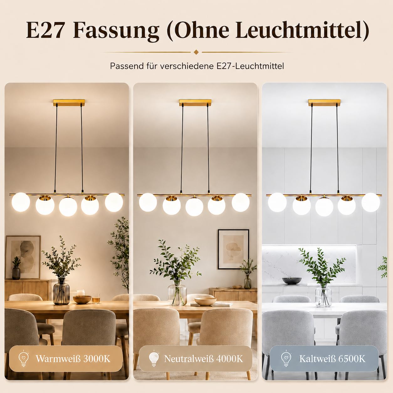 ZMH Lampe suspendue de table à manger Lampe à suspension Moderne - E27