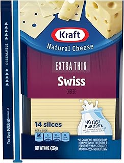 Kraft Extra Thin Natural Swiss Cheese Slices (14 Slices)