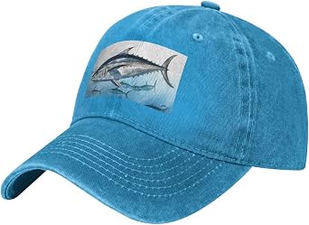 Baseball Cap for Men Women Adjustable Low Crown Distressed Cap Bluefin Tuna Thunnus Newsboy Baseball Hat