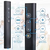 Vista 33 de Control remoto inalámbrico de presentador, clicker de presentación con hipervínculo y control remoto de volumen, PowerPoint Office Presentation