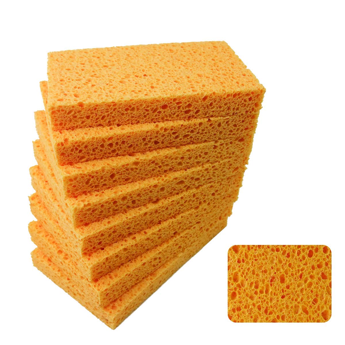 8 PCS x JK SP-T16 Kitchen Sponges, Handy Sponge, Cellulose Sponge, Dish Washing Sponge, Natural Sponge, Eco Friendly Sponge (4.7'' x 3.0'' x 0.6")