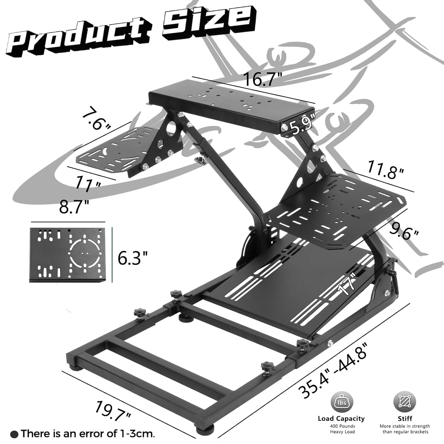 Dardoo G923 Flight Racing Wheel Stand Fit for Logitech/Thrustmaster/Hotas Warthog/G Saitek G25 G29 G920 T80 T150,Driving Simulator Cockpit Frame, Without Steering Wheel,Pedals,Throttle and Lever