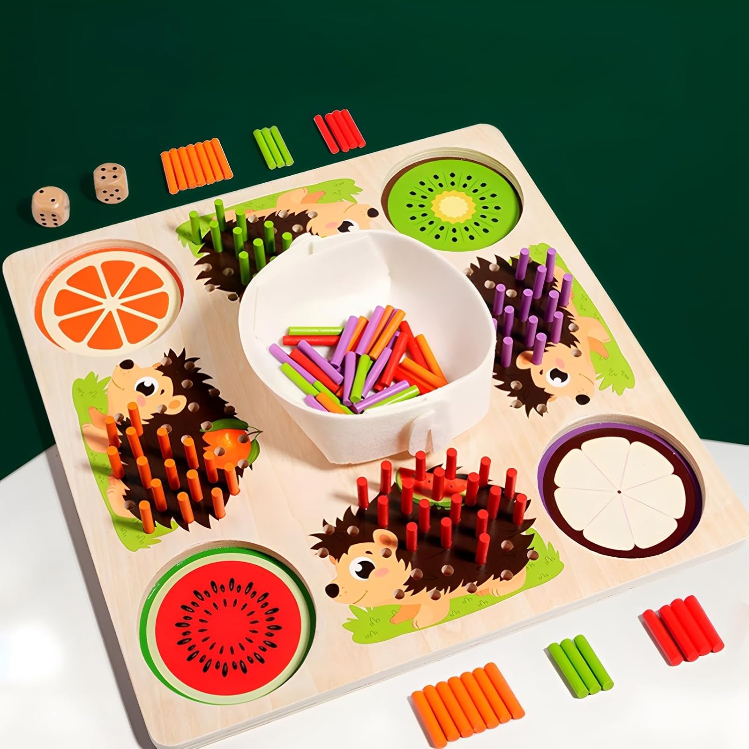 Hedgehog Stacking Toy Wooden Montessori for 3-4 Year Olds - Unisex Learning Game, Sensory Stacker Kids Birthday Gift (Puzzle Hedgehog Toys)