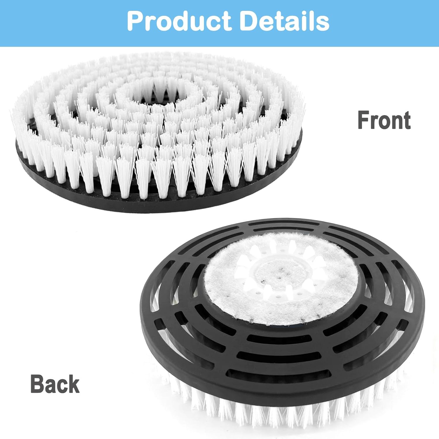 2 Pack S7001 Upgraded Replacement Steam Mop Brush Heads for Shark S8201 S8001 S7001 S7201 S7000 S7005 S7020 Steam Mop & Scrub All-in-One Scrubbing, Dirt Grip Scrub Washable Replacement Brush, White