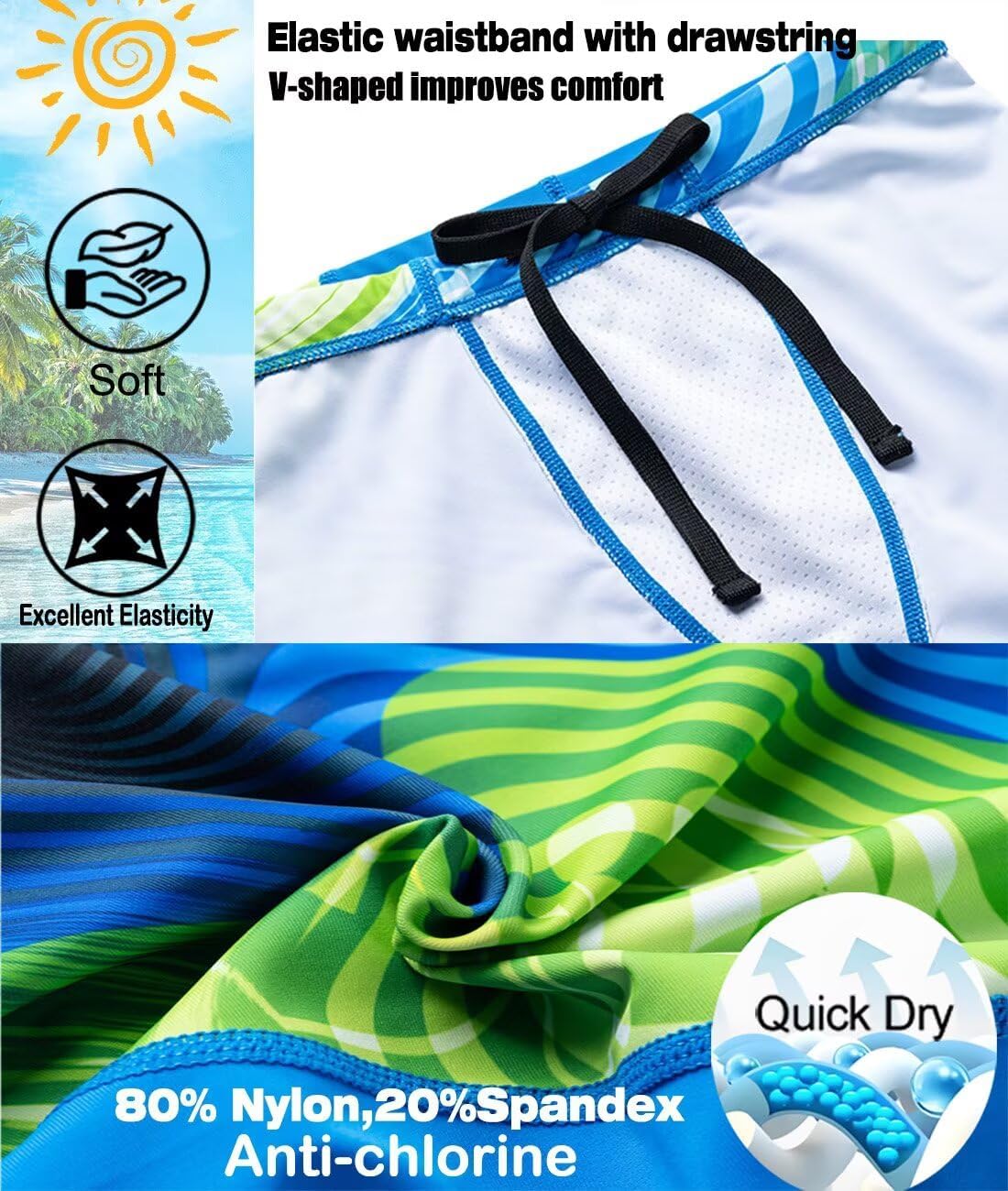 Boys Swim Jammers - Youth Kids Competitive Swim Team Suit Athletic Swimming Shorts Swimsuit UPF 50+ - Image 4