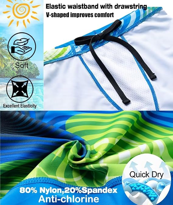 Boys Swim Jammers - Youth Kids Competitive Swim Team Suit Athletic Swimming Shorts Swimsuit UPF 50+