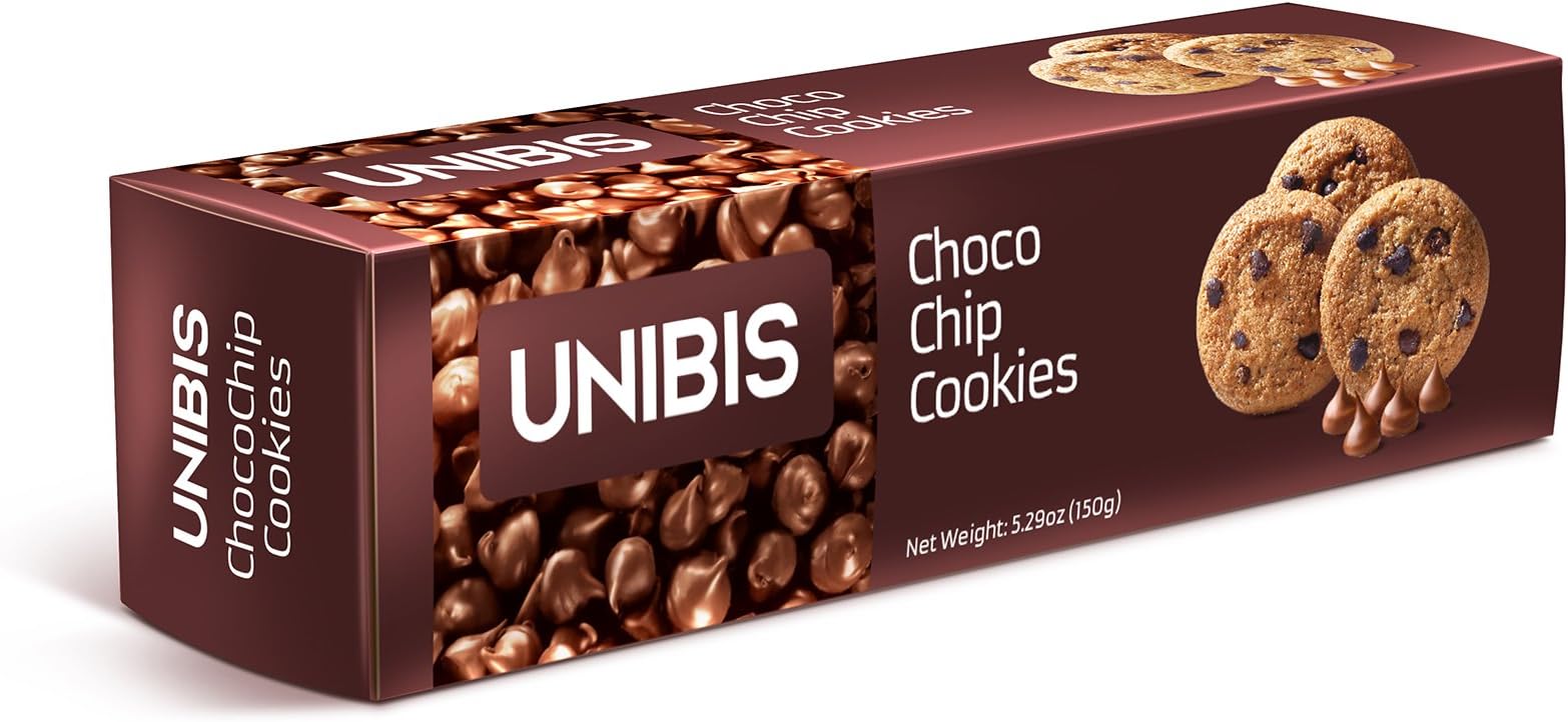 Chocolate Chip Cookies - Pack of 3 X 150 Grams - 1 Pound - UNIBIS