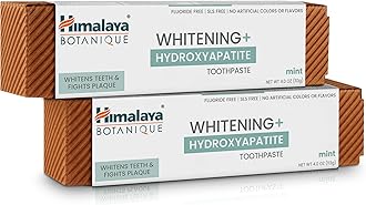 Botanique Whitening + Hydroxyapatite Toothpaste, Mint Flavor - Nano Hydroxyapatite to Support Remineralization and Restore Enamel to Strengthen Teeth - Vegan, Gluten Free, 4 oz (Pack of 2)