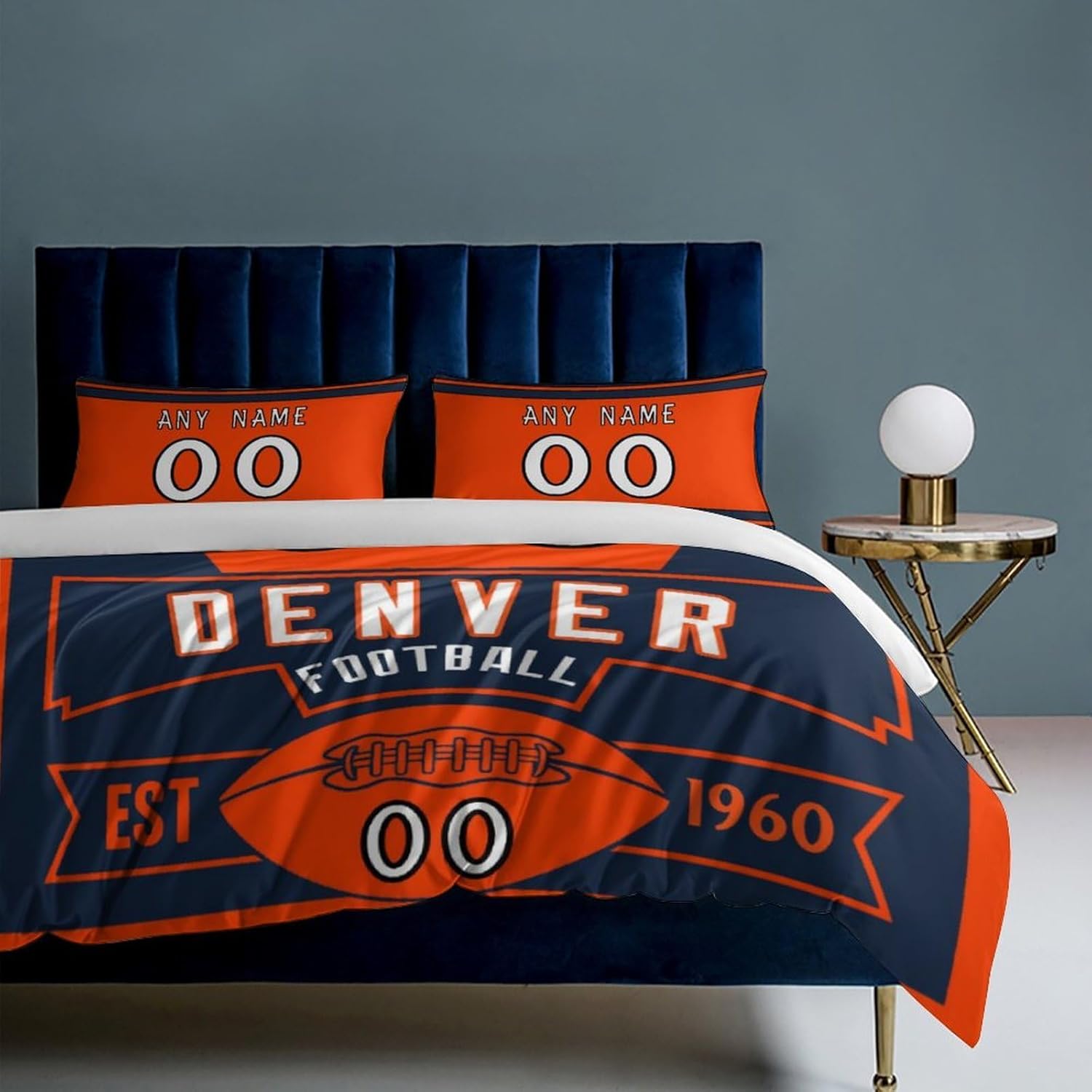 Custom Printing Name Number Home Decor Bedspreads Pillowcase Football Comforter Set,Sports Fans Home Decor (Style Choice-19)