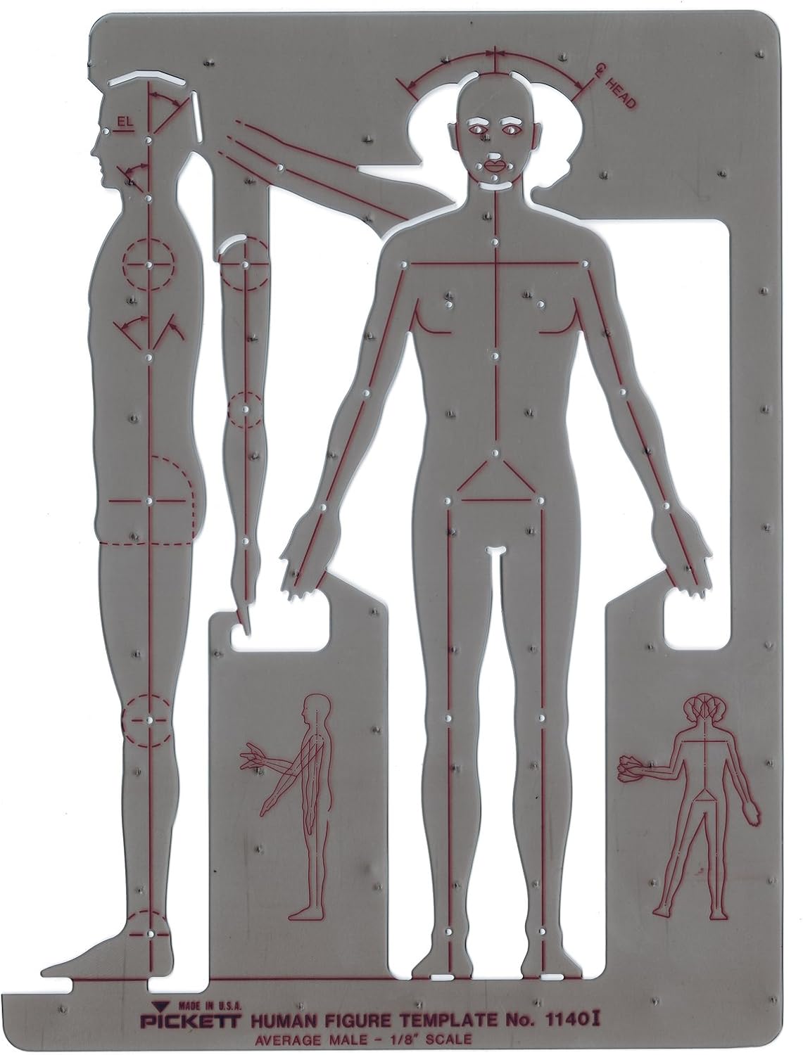 Pickett General Purpose Jr. Template, Including Circles, Squares, Hexagons and Triangles (1043I) : Artists Drawing Aids : Office Products