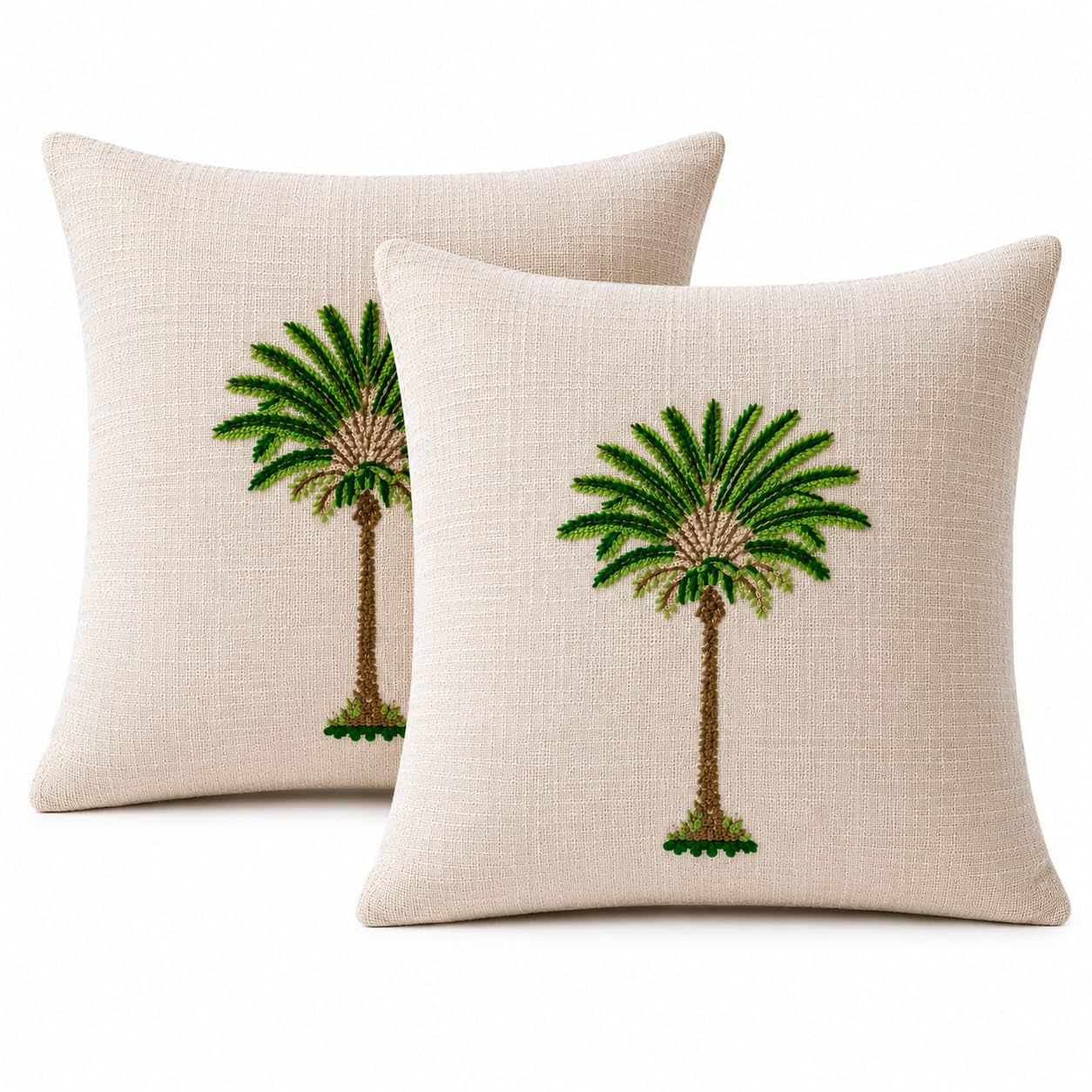 100% Cotton Solid Plain Cushion Covers 16x16 Inch (Green Tree) - Pack of 2 pcs-image-29
