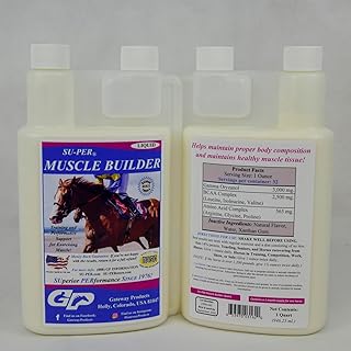 SU-PER Muscle Builder Horse Supplement - Training and Performance Support for Exercising Muscle - 1 Quart, (2 Pack)
