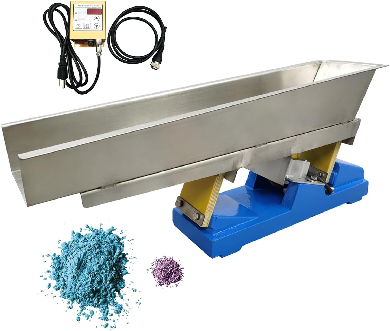 110V Mini Electromagnetic Vibrating Feeder, Conveyor Shaking Feeding Machine, Stainless Steel Industrial - Grade with Controller for Granular and Powdery Materials 30W
