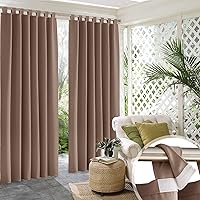 Vista 41 de RYB HOME Cortinas para exteriores para patio – 2 paneles cortinas para exteriores desmontables con parte superior adhesiva, impermeables, opacas