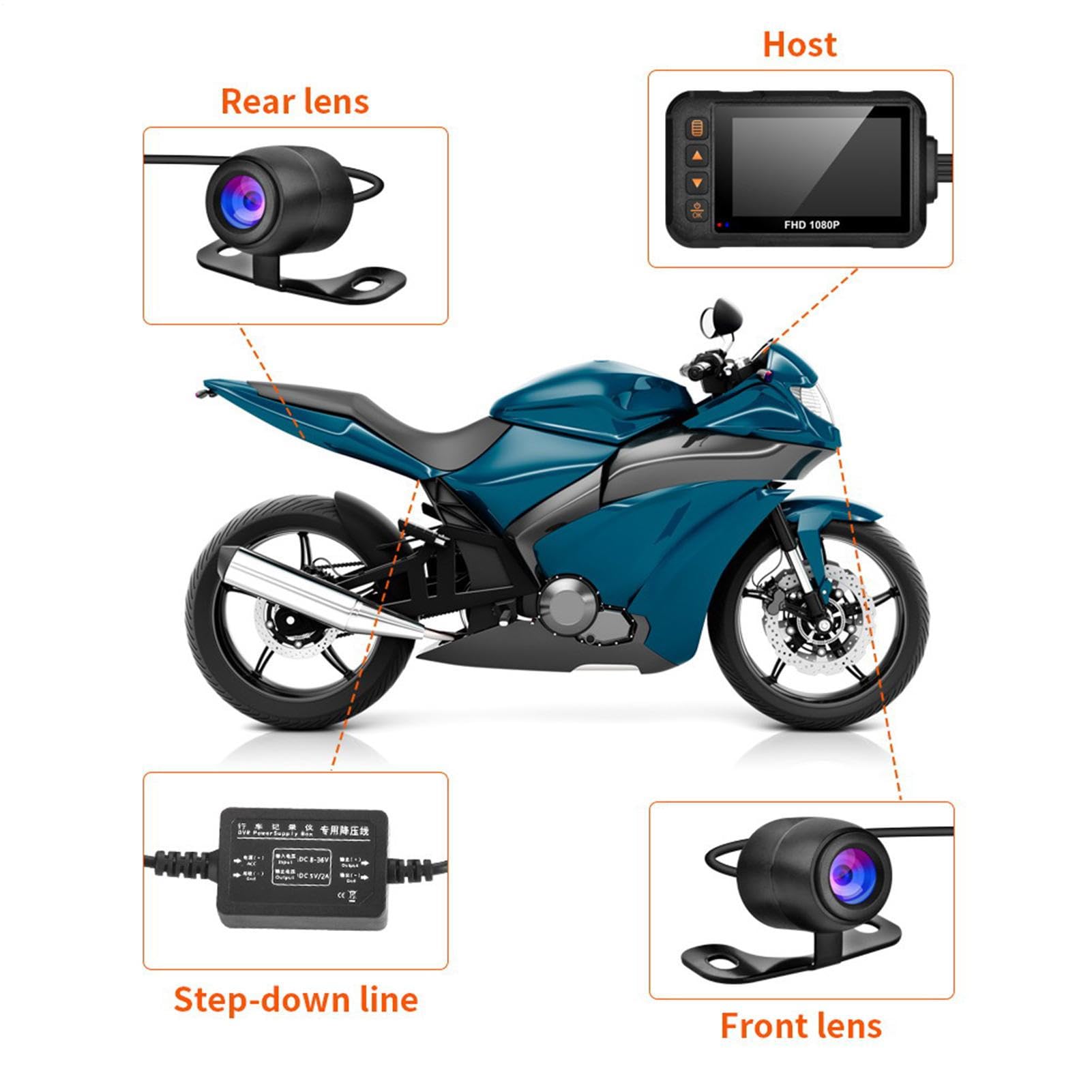 Dash Cam per moto, di telecamere da 10,3 x 6 x 2,7 cm, registratore