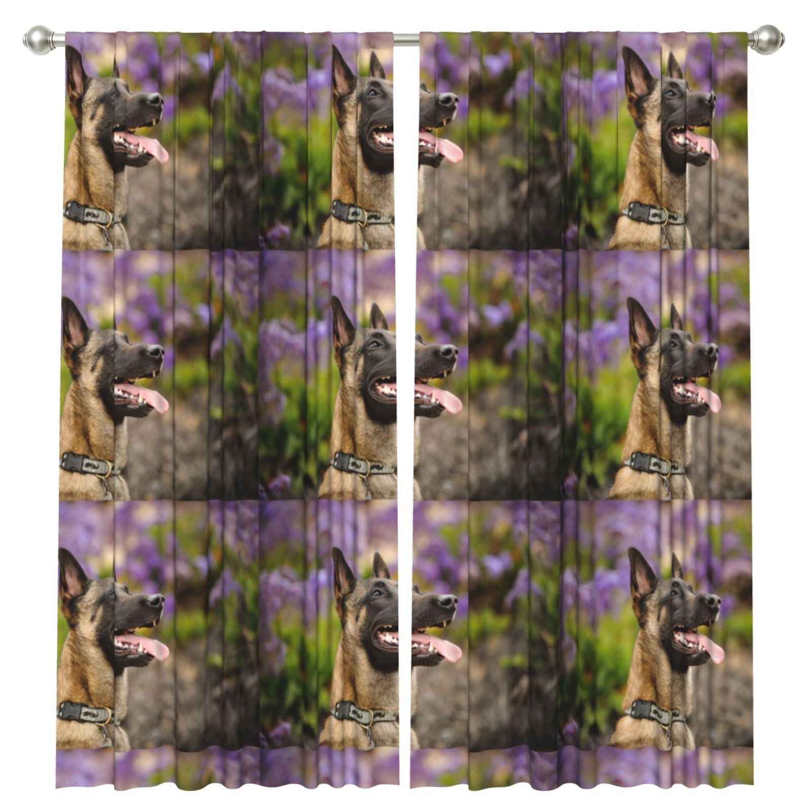 InOmak Belgian Malinois Pets Dogs Belgian Malinois, 2 Panels Window Curtains 52 x 84 Inch Blackout Curtains for Living Room Bedroom