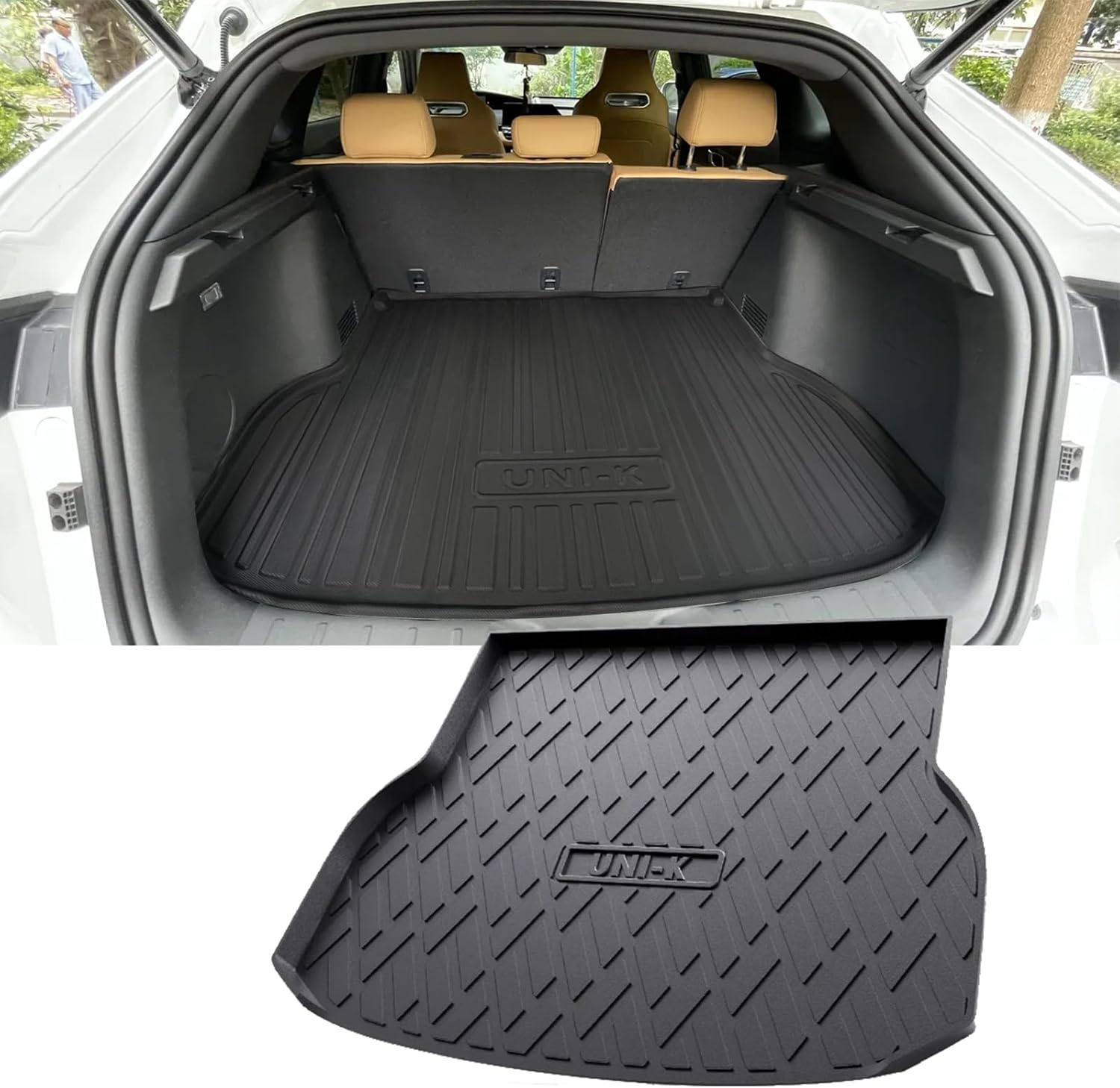 Cargo Liner for Changan UNI-K 2022 2023 2024 - Custom Fit Car Trunk Mat-100% Protection TPE - Easy-to-Wash & All-Season Black Cargo Mat - Laser Measured Trunk Liners