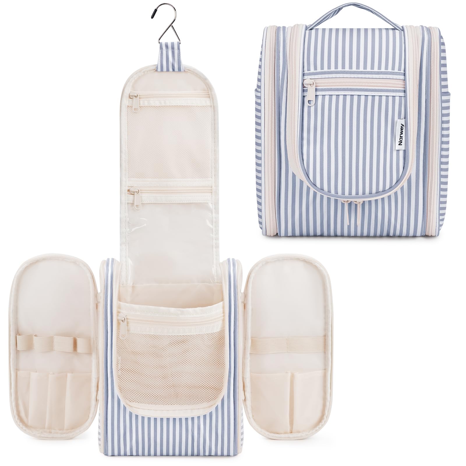 Narwey Neceser Mujer Bolsa de Aseo Colgante, Organizador de Maquillaje Neceser Viaje para Hombre y Mujer Accesorios de Viaje (moradoe(Grande)) — view 11