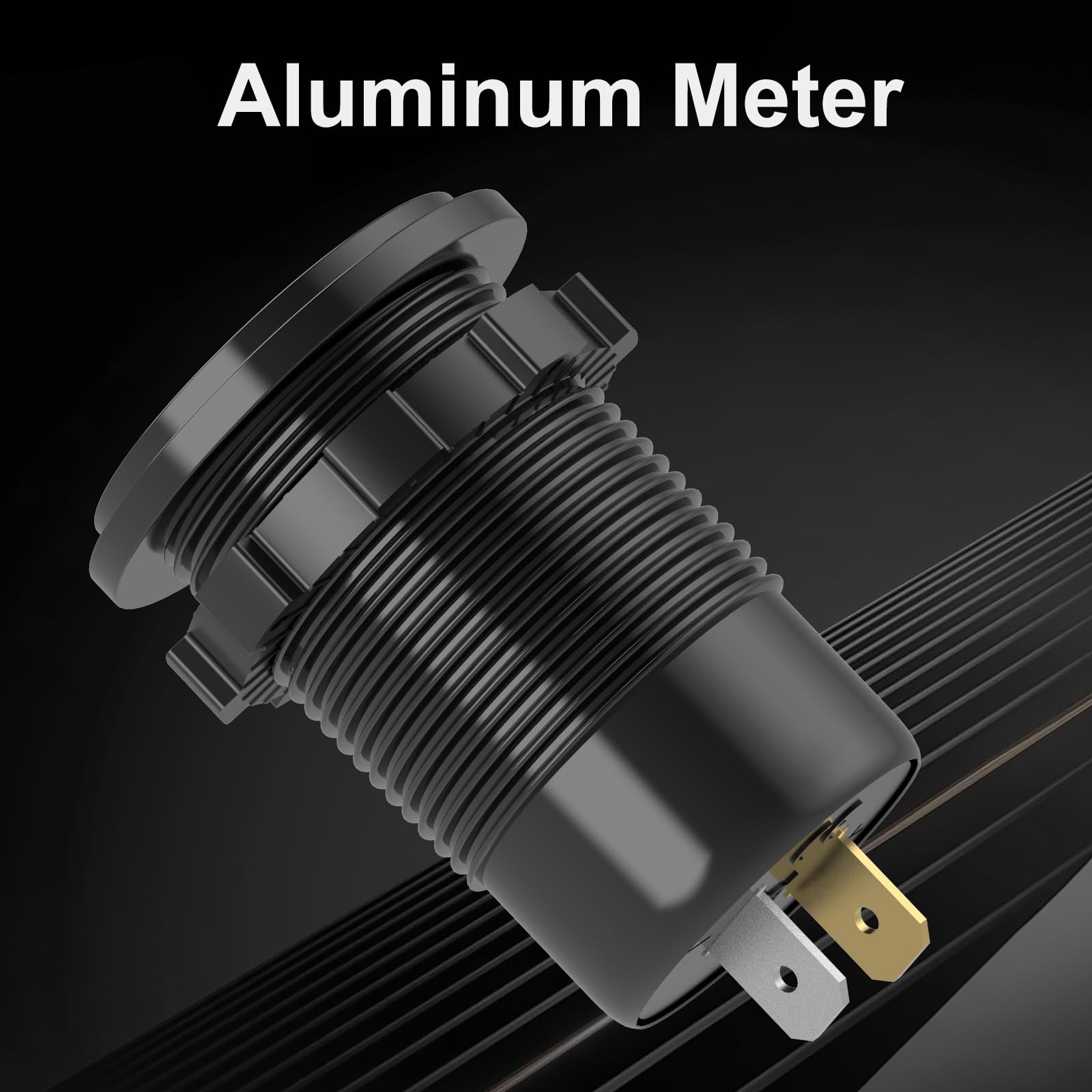 Toma USB 12V Cargador Coche de Aluminio PD65W Puerto USB de Coche para Portátiles, Puerto U-S-B Quick Charge 3.0, Enchufe Boost Incorporado Impermeable con Voltímetro e Interruptor para RV