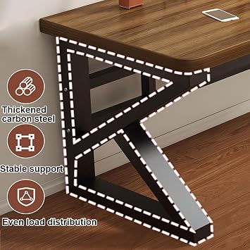 Ergonomic Modern Gamer Pc Work Home Office Desks Executive Desk Computer Laptop for Office,Dorm,Living Room(A2,47.2 L x 23.6 W(120x60cm))
