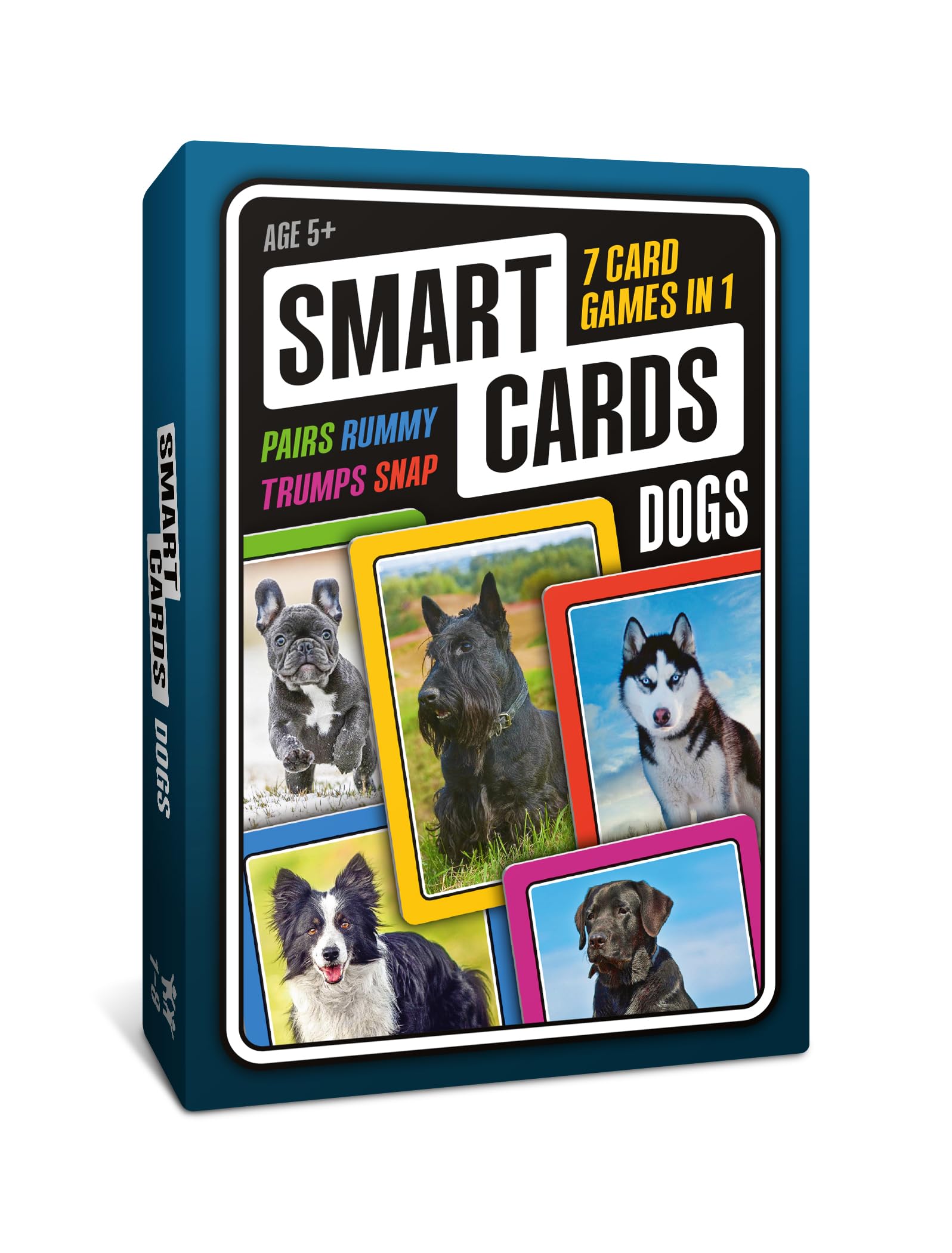 SMART CARDS Dogs Card Games - Matching Pairs, Snap, Trumps, Rummy, Happy Families (8 Games To Play) | Age 5+, 1-8 Players | Fun Family Travel Card Games and Gifts for Adults & Kids, Boys & Girls