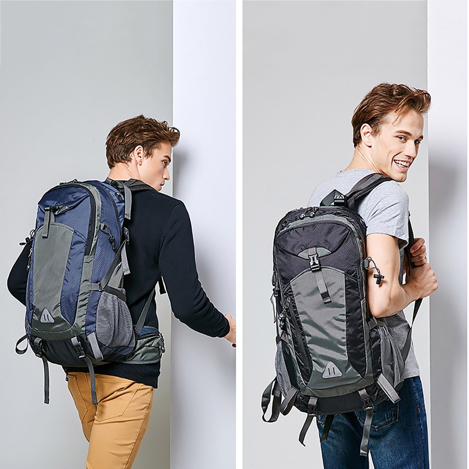TY&WJ 40L Wanderrucksack Mit Externem Gestell,Großer Atmungsaktivem Trekkingrucksack Rückenbelüftung Reiserucksack Für Mehrtagestouren, Herren & Damen