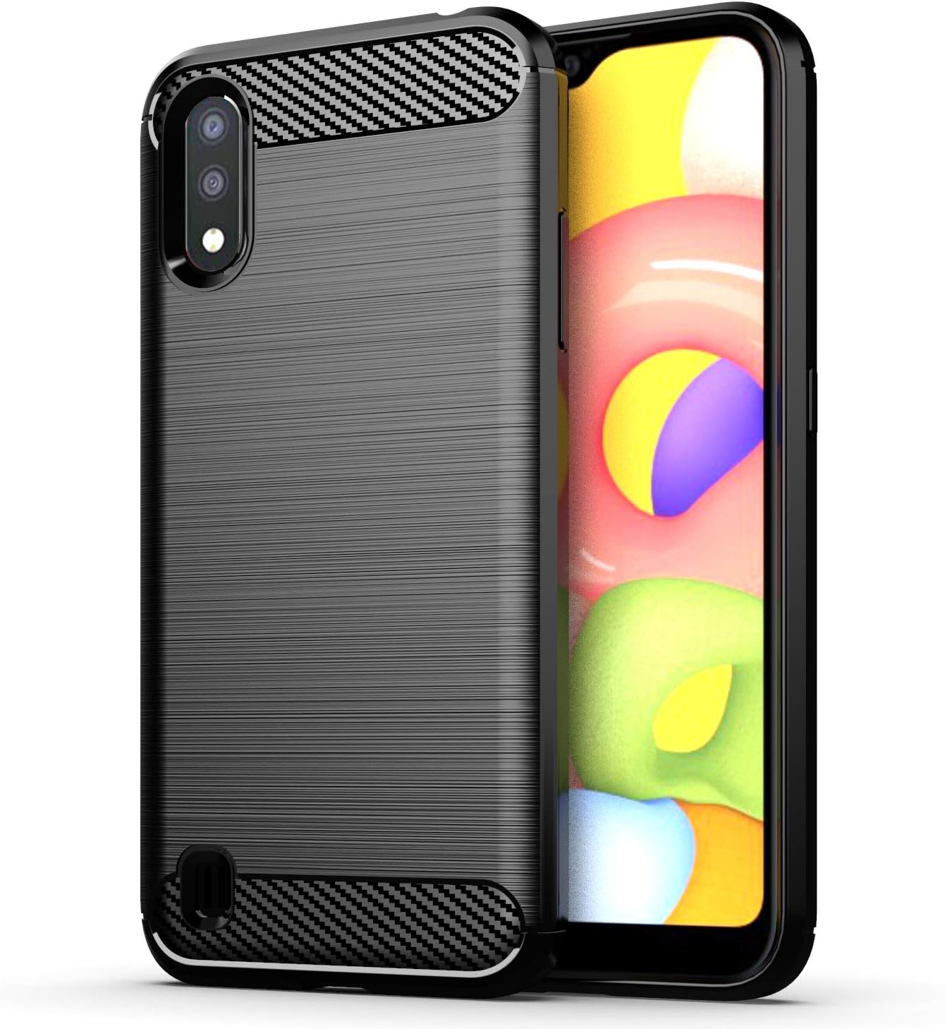 Galaxy A01 case,Samsung A01 case,MAIKEZI Soft TPU Slim Fashion Anti-Fingerprint Non-Slip Protective Phone Case Cover for Samsung Galaxy A01 Black Samsung Galaxy A01