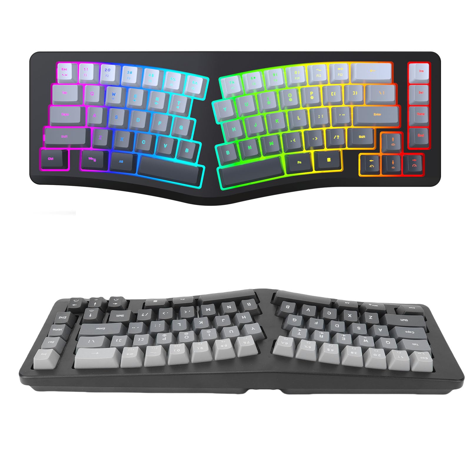 分割型 メカニカルキーボード RGBバックライト搭載 本体 Amazon | VBESTLIFE 有線人間工学キーボード、カラフルな RGB バック