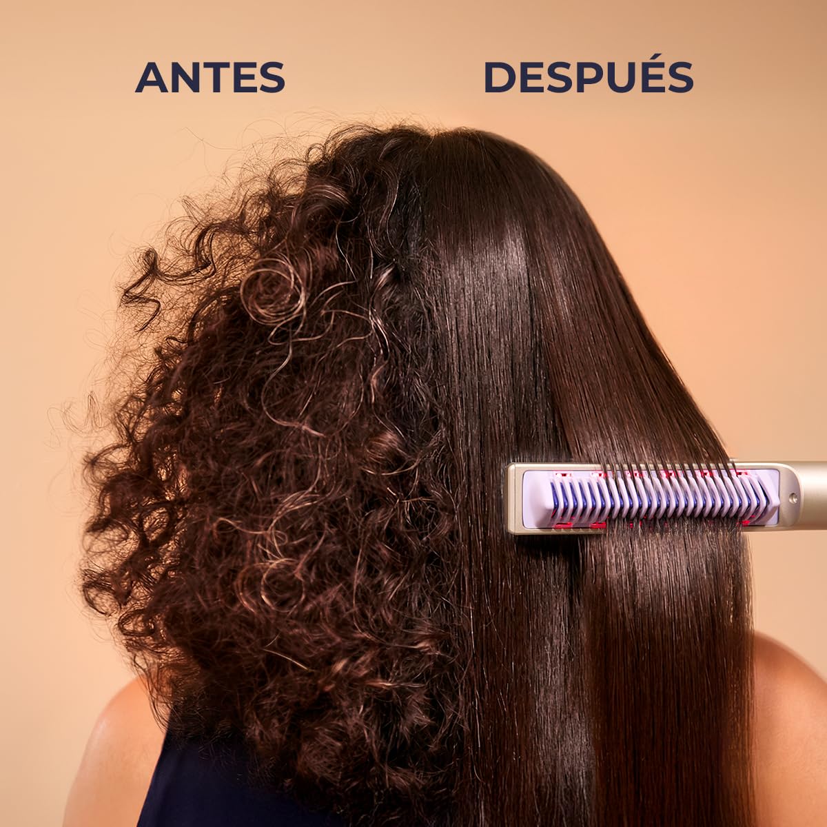 Cecotec Cepillo Alisador con Infrarrojos e Iones InstantCare Lisse iSphere. 3 Ajustes de Temperatura 140º-170ºC-200ºC, Función Memoria, Bloqueo de Temperatura, Indicadores LED