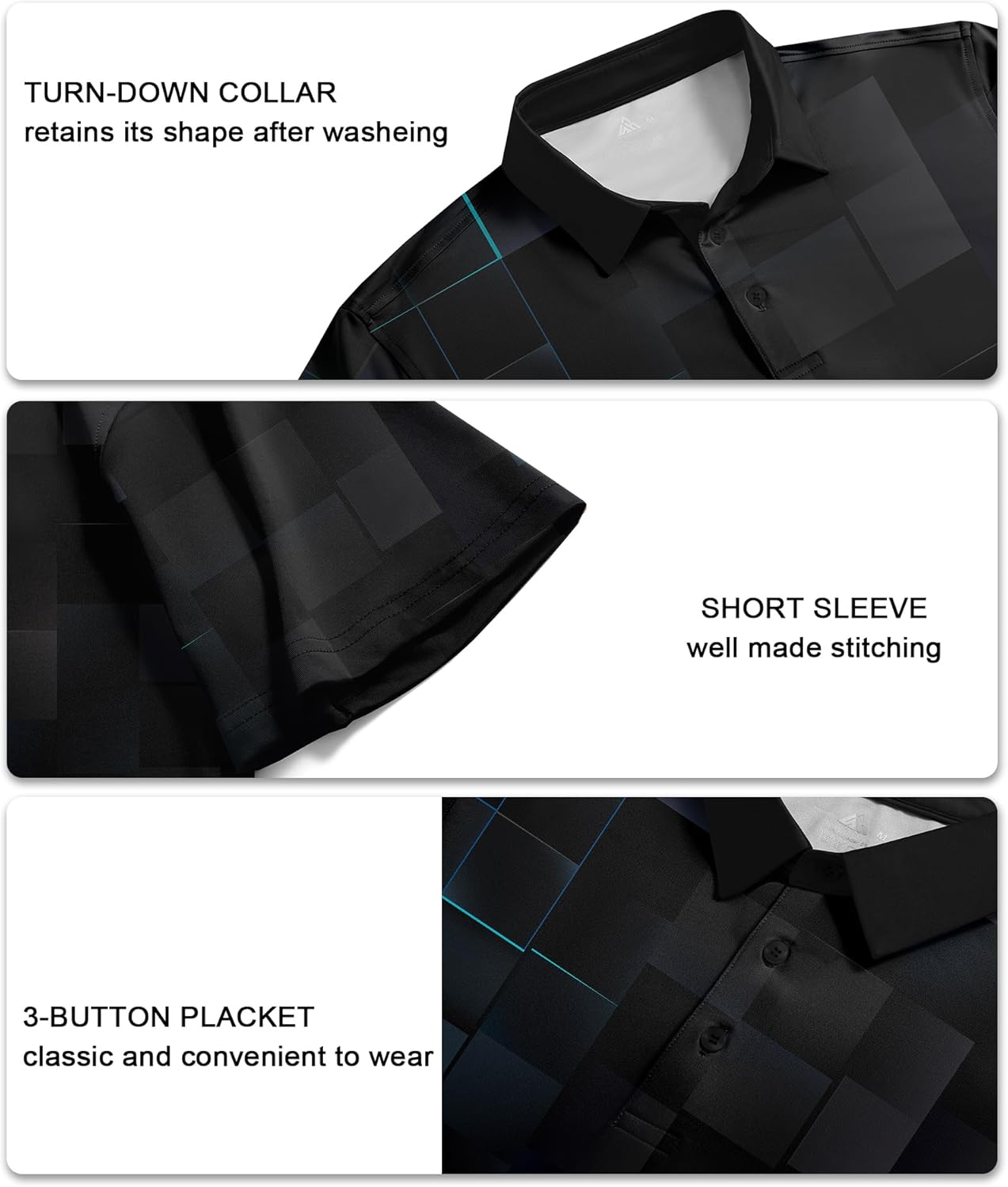 V VALANCH Mens Polo Shirts Short Sleeve Moisture Wicking Golf Tennis Polo Casual Shirts