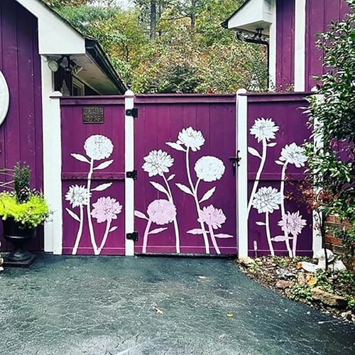 Miniatura 5 de Plantilla de flores para valla de jardín, plantillas de flores grandes para pared, plantillas de flores de 14 pulgadas para pintar en muebles de