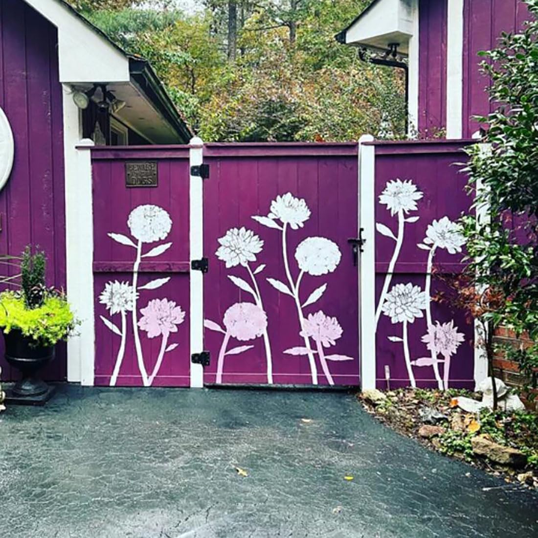 Large Flower Stencils For Wood Fence Large Flower Stencil For Walls.  Reusable Stencils For DIY Decor Flower Wall Stencil, image size:1100x1100